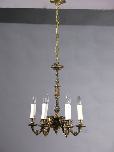 Cast Bronze 6-Light Candle Chandelier